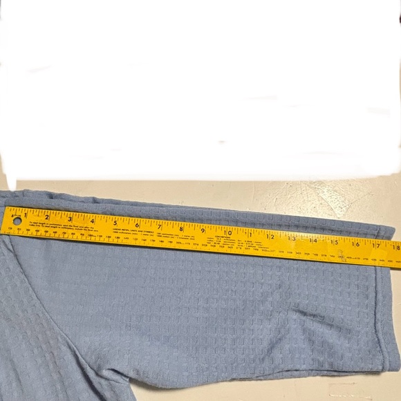 Suimo Square Waffle Wrap Robe Light Blue 3/4 Sleeves W/ belt XL LIKE NEW - Picture 10 of 11